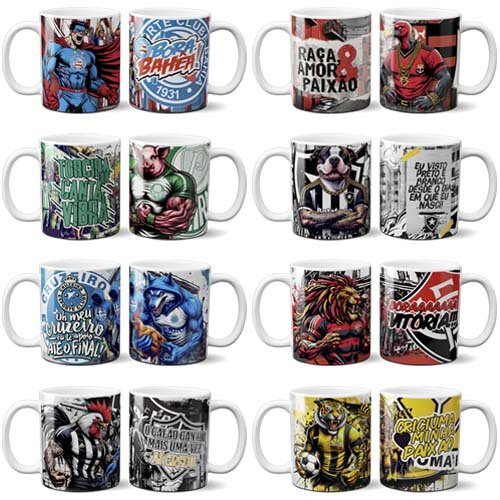 Artes Canecas Brasileirão Times Futebol Sublimação Mockups Pop