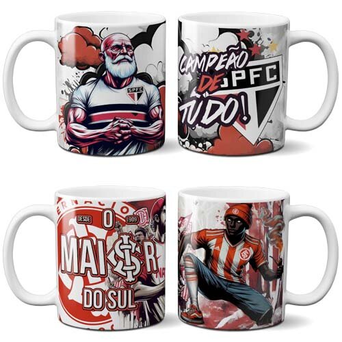 Estampas Times Canecas Brasileirão Futebol Sublimação Mockup P