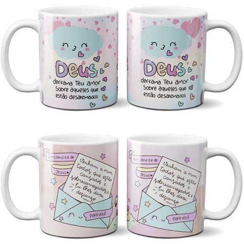 Pack Artes Lettering Gospel Evangélicas Sublimação Canecas