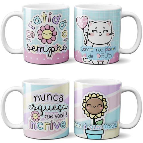 Pacote Artes Lettering Sublimação Canecas Gospel Evangélicas