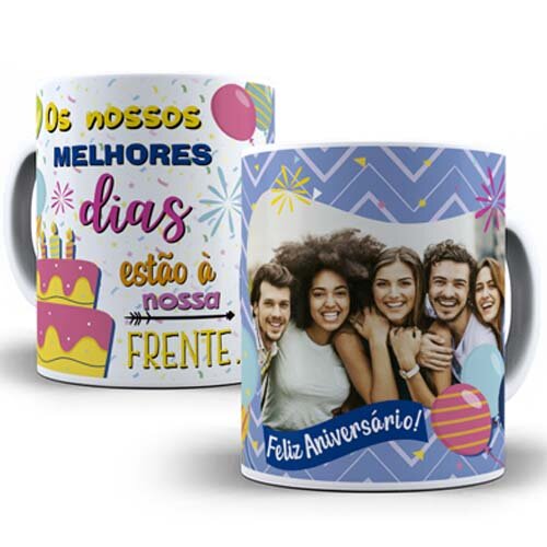 Artes Canecas Aniversário Parabéns 70 Estampas Sublimação