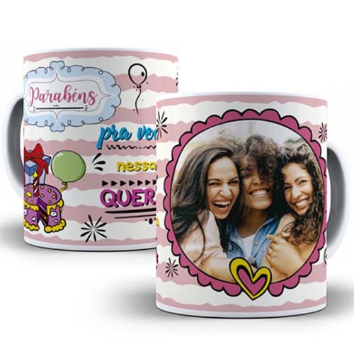 Artes Canecas Aniversário Parabéns 70 Estampas Sublimação