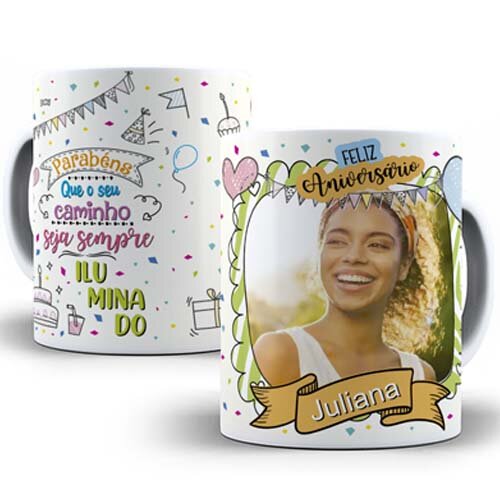 Artes Canecas Aniversário Parabéns 70 Estampas Sublimação