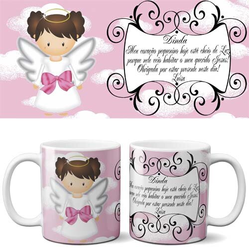 Estampas Batizado Madrinha Padrinho Artes Sublimação Canecas