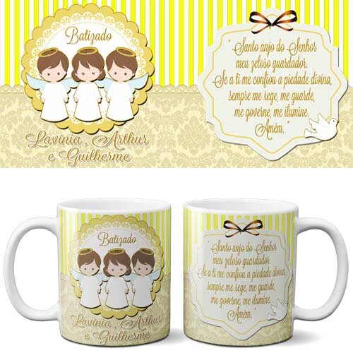Estampas Batizado Madrinha Padrinho Artes Sublimação Canecas