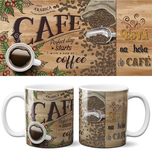 Pacote Artes Café Sublimação Canecas Editáveis Mockups