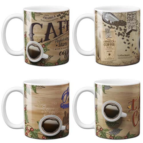 Pacote Artes Canecas Sublimação Estampas Café Mockups