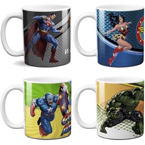 Artes Super Heróis Sublimação Canecas Editáveis Estampas Mockups