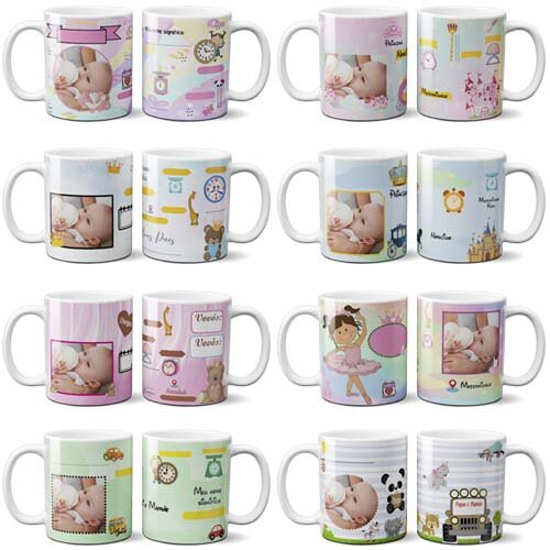 Pack Artes Nascimento Recem Nascido Canecas 10 Estampas