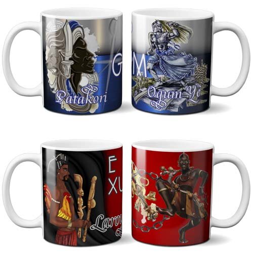 Artes Coleção Orixás Estampas Canecas Sublimação Mockups V