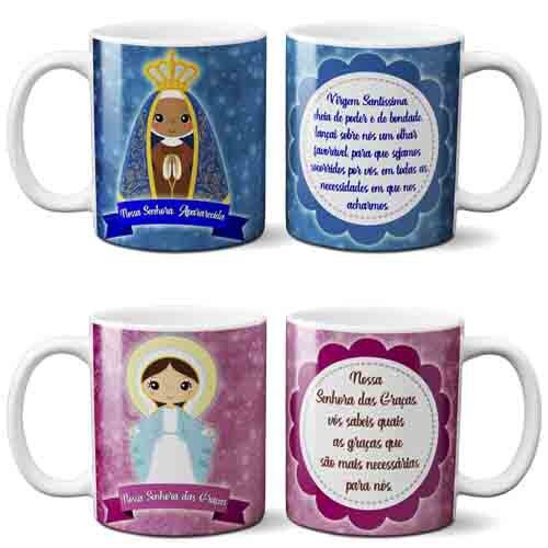 Artes Canecas Santinhos Santos Editáveis Mockups