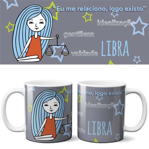 Estampas Editáveis Signos Canecas Artes Prontas Horóscopos