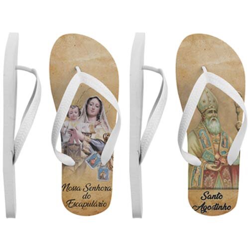 Artes Sublimação Chinelos Católicos Religiosos Mockups Santos