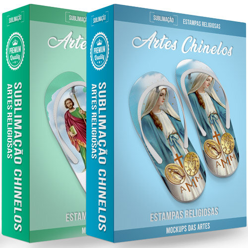 Pacote 25 Artes Chinelos Religiosos Católicos Mockups