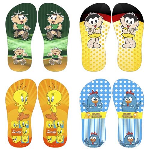 Pack 130 Artes Chinelos Infantil Crianças Estampas Sublimação