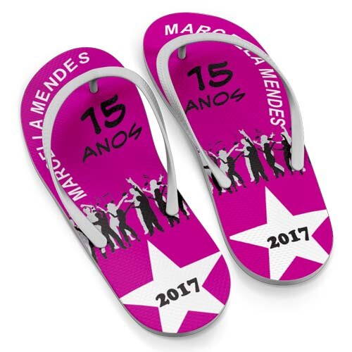 Estampas Sublimação Chinelos 15 Anos Editáveis Gabaritos