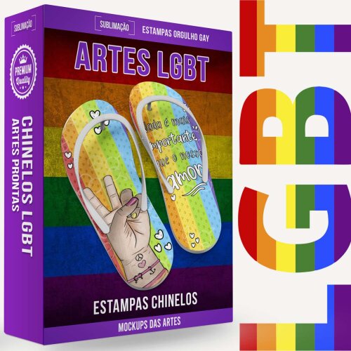 Artes Chinelos Lgbt Orgulho Gay Sublimação Mockups