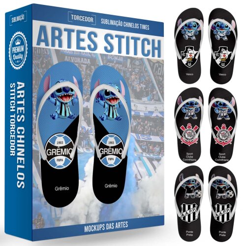 Estampas Chinelos Stitch Times Futebol Sublimação Torcedor