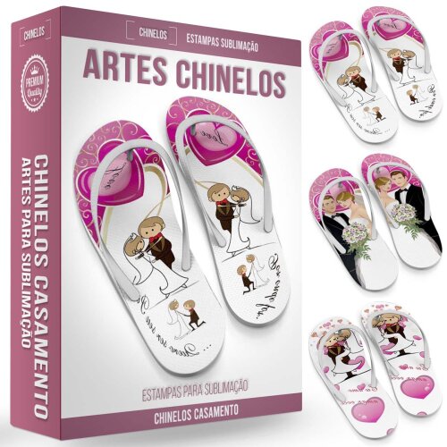 Artes Prontas Sublimação Chinelos Casamento Gabaritos