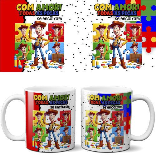 Pack Artes Autista Autismo Estampas Sublimação Canecas