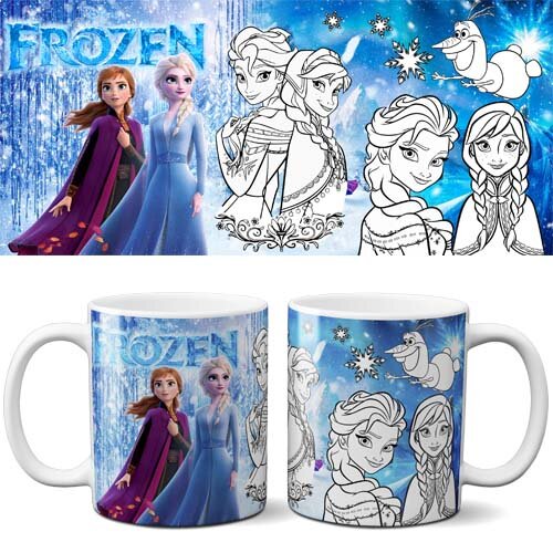 Artes Editáveis Canecas Dia das Crianças Colorir Mockups