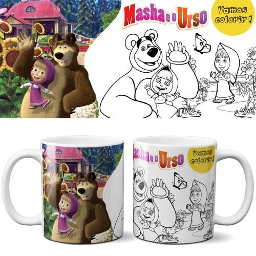 Artes Editáveis Canecas Dia das Crianças Colorir Mockups