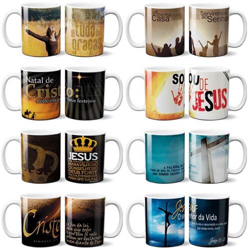 Pacote Artes Sublimação Canecas Evangélicas Gospel Mockups