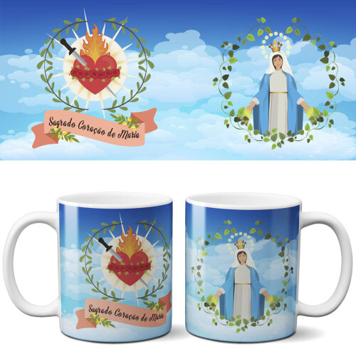 Artes Editáveis Canecas Religião Mockups Estampas Religiosas