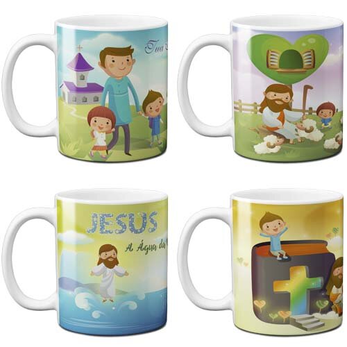 Estampas Canecas Religiosas Mockups Religião Corel Png