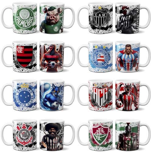 Pacote Artes Canecas Times Mascotes Futebol Sublimação Pack2