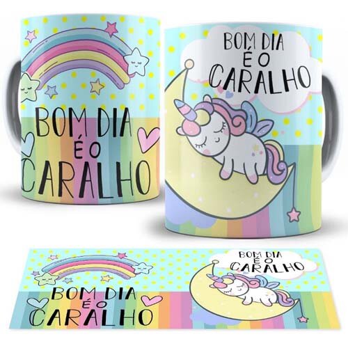 Estampas Unicórnio Indiscreto Malcriado Sublimação Canecas