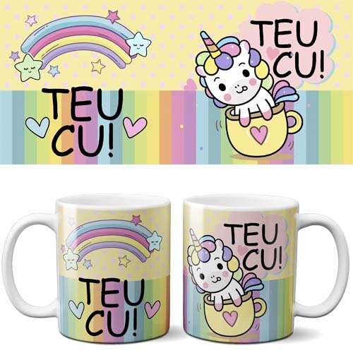 Artes Canecas Unicórnio Indiscreto Malcriado Sublimação