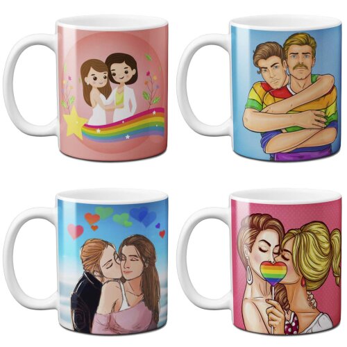 Pacote Artes Canecas Lgbt Estampas Sublimação Mockups