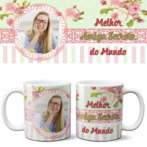 Artes Canecas Amigo Oculto Secreto Editável Mockups Estampas