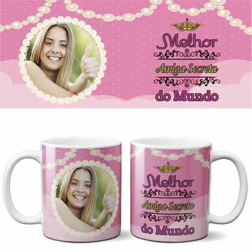 Artes Canecas Amigo Oculto Secreto Editável Mockups Estampas