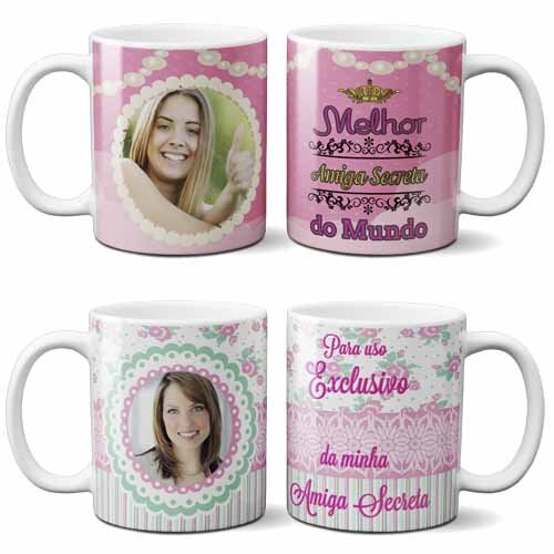 Pacote Artes Canecas Amigo Oculto Secreto Editável Mockups