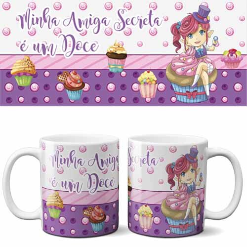 Pacote Artes Canecas Amigo Oculto Secreto Editável Mockups