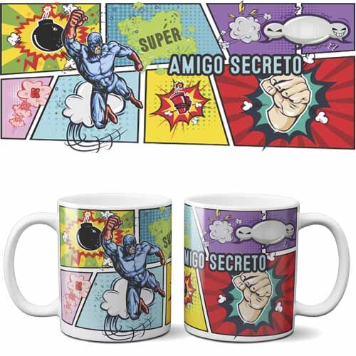 Pacote Artes Canecas Amigo Oculto Secreto Editável Mockups