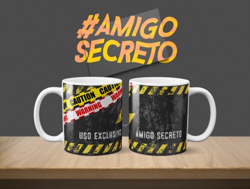 Pack Artes Amigo Oculto Secreto Editável Mockups Canecas