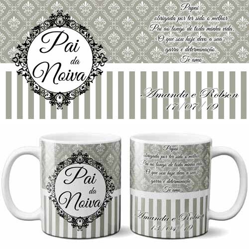 Estampas Casamento Noivo Noiva Padrinhos Sublimação Canecas