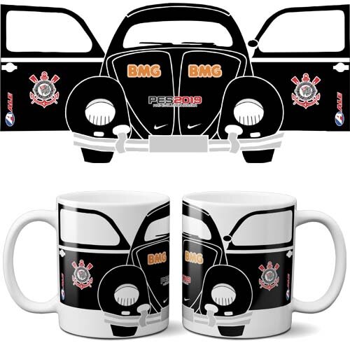 Artes Sublimação Canecas Fusca Editáveis Mockups