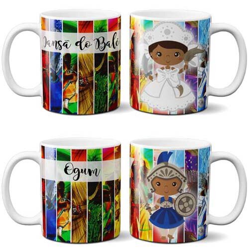 Pacote Artes Canecas Orixás Kit 2 Estampas Png Sublimação