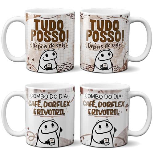 Pacote Artes Estampas Café Sublimação Canecas Flork Mockups