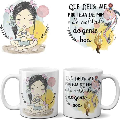 Artes Chakras Yoga Sublimação Estampas Canecas Mockups
