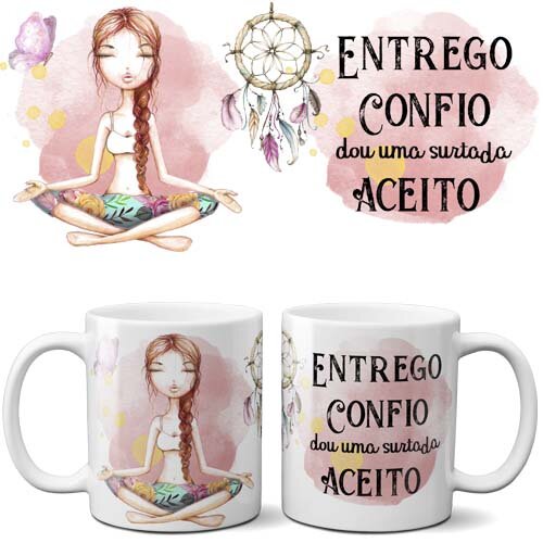 Artes Chakras Yoga Sublimação Estampas Canecas Mockups