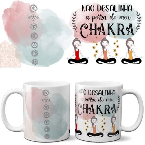 Artes Chakras Yoga Sublimação Estampas Canecas Mockups