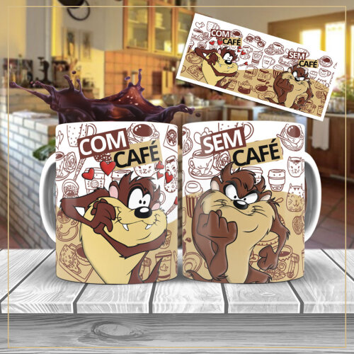 Pacote 10 Artes Sublimação Canecas com Café sem Café