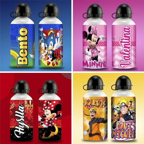 Pack 25 Artes Squeezes Infantil Garrafinhas Sublimação