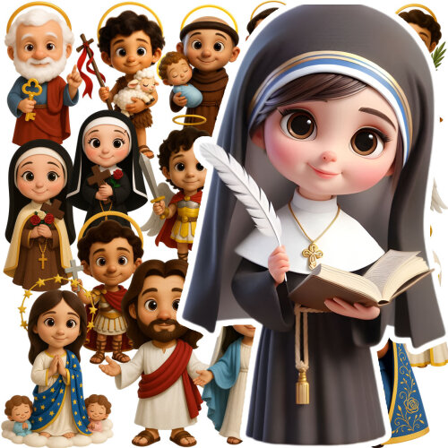 Kit Digital Artes Santinhos 3d Santos Católicos Religiosos