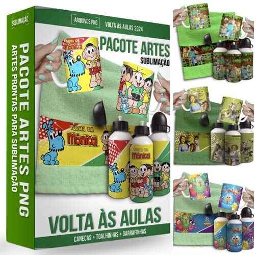 Artes Volta às Aulas Toalhinhas Garrafinhas Squeeze Editável